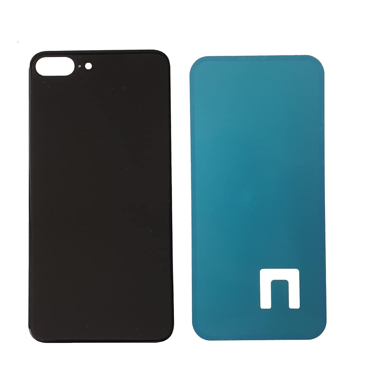 DHLK® Back Cover Glass Rear Housing Glass Replacement compatible with iPhone 8 Plus - NO LOGO (SIDERAL GREY)