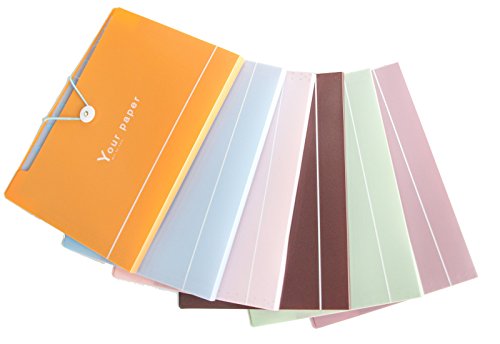 BEGOO 8 Pockets Tabs Expanding File Folder Colorful Document Holder High Capacity Binder Wallet A4 Letter Size for Cards Bills Storage Elastic String Button Closure for School Office Supplies（Pink） - Thumbnail 6