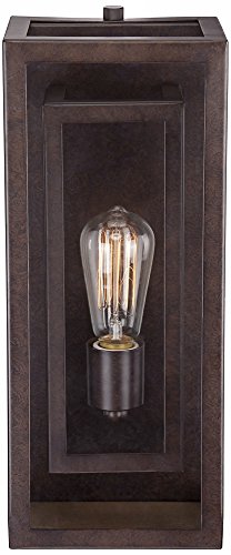 Double Box 15 1/2" High Clear Glass and Bronze Wall Light