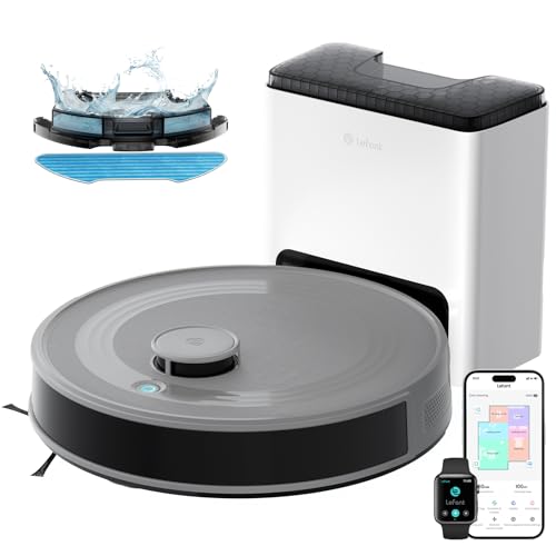 Lefant M2S Plus Robot Vacuum Cleaner with Station, 10000Pa Vacuum Cleaner, Automatic Emptying, Obstacle Avoidance, 240min, Ideal for Pet Hair Carpets Hard Floors, Connected with Alexa/App