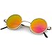 zeroUV - Retro Round Sunglasses for Men Women with Color Mirrored Lens Glasses (Gold/Orange)