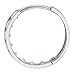 14k REAL White Gold 3mm Thickness CZ Channel Set Hoop Huggie Earrings (15 x 15 mm)
