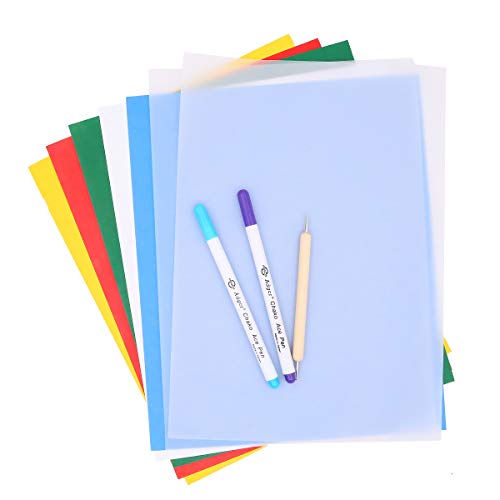 Set of 10 Cross Stitch Tools Includes Transfer Papers,Transparent Papers,Water Soluble Pen, Counterdraw Iron Pen,Embroidery Supply for Paining Patterns on Cloth
