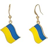 Madison Tyler Dangle Earrings for Women | Country Flag Earring for Women | Flag Dangling Fish Hook Patriotic Earrings