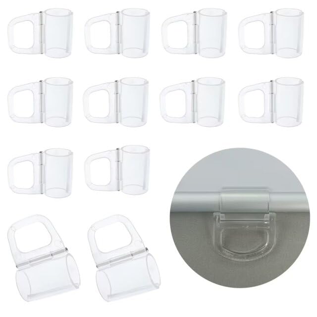 Photo 1 of 12 Pack Roller Shades Pull Down Clips, Lifting Clam, Hook Handle Grip Pull, Transparent Handle, Blind Grip, Curtain Accessories for Rod