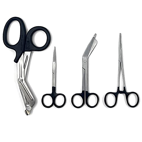9 Piece Medical Diagnostic Nurse Kit in Black Ideal for EMT, Nursing, Surgical, EMS and Medical