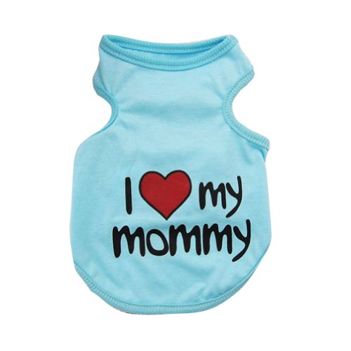 Balai Puppy Dog Cat Clothes I Love Mommy Daddy Summer Tees Vest