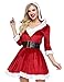 ADOMI Mrs Claus Costume for Women Christmas Costume Santa Dress Adult Hooded 2PCS Santa Clause Outfit Cosplay Suit for Holiday M