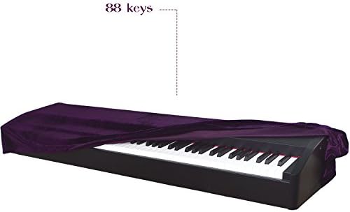 Piano Keyboard Dust Cover Electronic organ Stretchable Velvet Cover for 88 Keys-Keyboard (Purple)