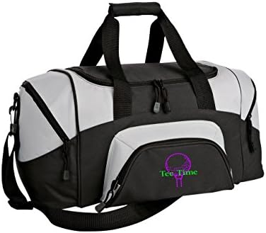 Golf Personalized - Colorblock Sport Small Duffle Bag (Black/Grey)
