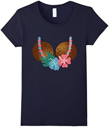 Womens Coconut Bra Shirt Funny Hawaii Bikini For Summer Vacation Large Navy