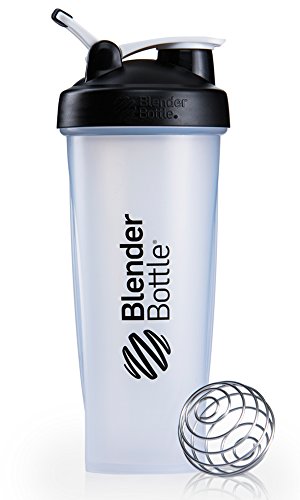 BlenderBottle Classic Loop Top Shaker Bottle, 32-Ounce, Clear/Black