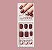 Impress by Kiss (1) Pack Press-On Gel Manicure 30 False Nails including Accents - Matte Dark Red Nails and Matte Red, White & Blue Plaid with Clear Faux Rhinestones - Boogie Down #76000