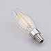 Thinklux LED Filament Candelabra Bulb, 5 Watt, 60 Watt Equal Bullet Tip, 2700K, Dimmable, E12 Base (Pack of 6)