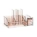 Comix Office Desk Organizer, 8 Components, Size 5.9x4.7x3.5in,Built-in Tape Dispenser,Perfect for Office/Home/School,Smoky Grey(B2250)