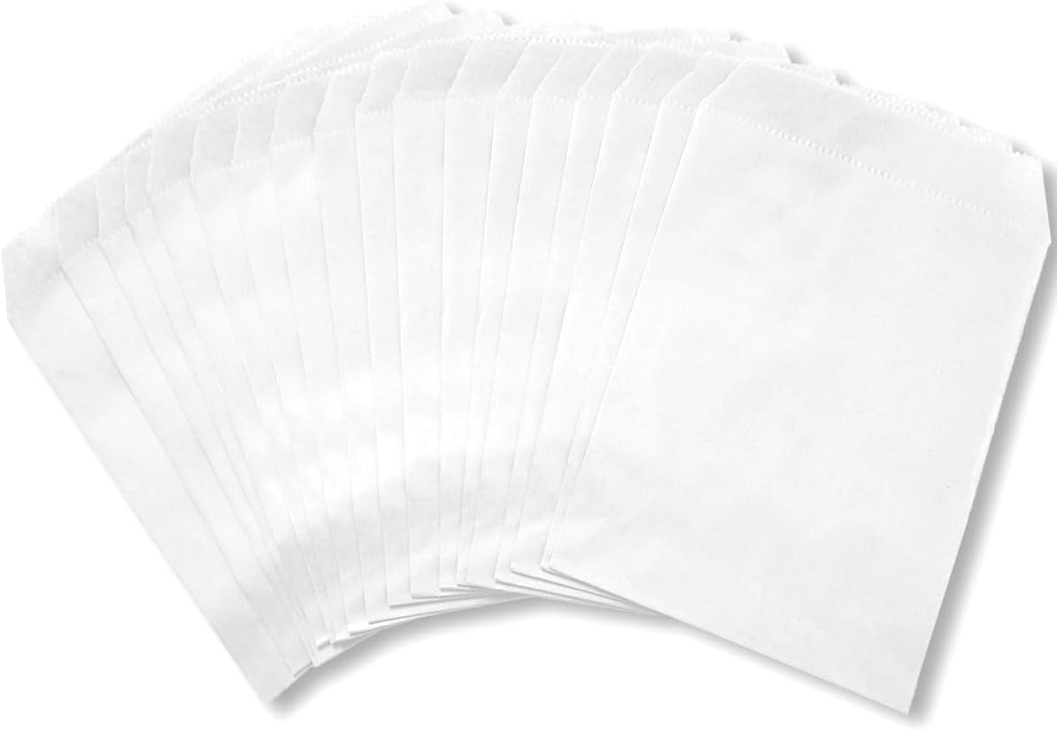 Photo 1 of 100 Pack White Kraft Paper Bags, 4 x 6, Good for Candy, Cookies, Arts Crafts Items, Party Favor, Sandwich, Jewelry Merchandise- by Pacific Jewelry Displays