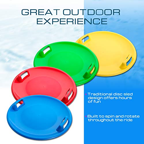 Harvil 24-Inch Saucer Snow Sled for Kids and Adults - Superstar, Yellow