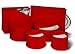 LAMINET 6 Piece Quilted Dinnerware Storage Starter Set - Includes 4 Plate Cases, 1 Cup Case & Platter Case - RED