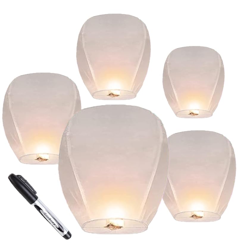 Photo 1 of 30 Pack of White Paper Lanterns, Delivering Your Messages to Your Loved Ones in Remembrance, Paper Lanterns is The Perfect Choice.