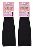 2 Pairs Dr. Motion Compression Knee-Hi Women's Socks Black Size 9-11