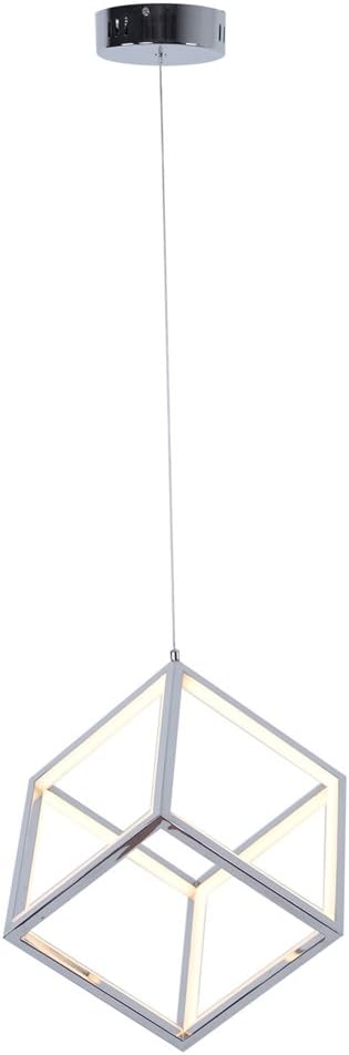 LED Kitchen Pendant Lights Modern Pendant Lighting With Chrome Finish Large Cube Hanging Lights Fixture
