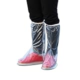 i-BOSOM Reusable Waterproof Outdoor Protective Rain Boot Shoe Covers (Medium, Transparent)