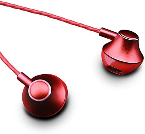 Novateur R88 Earphones Stereo HiFi Bass Wired in-Ear Earphones with Mic for All Smart Phones,Tablets and PC (Red)