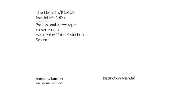 Harman Kardon HK-1000 Receiver Owners 