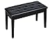 TMS Black Ebony Wood Leather Piano Bench Padded Double Duet Keyboard Seat Storage