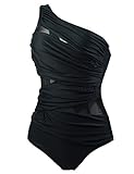 Surenow Girl's Lace Rushed Cross Fold One Piece Swimsuit
