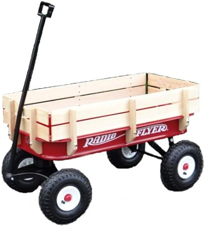 Amazon Radio Flyer ラジオフライヤー 32 スチール ウッドワゴン Atw 木枠 エアアータイヤ 浅底ボディ フルサイズワゴン 平行輸入品 乗用玩具 おもちゃ