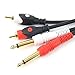 BOTEEN-Dual 1/4 inch 2 x 6.35mm TS Mono Male Jack to Dual RCA Male Audio Cable,for Phono Microphone Mic Mixer Amplifier,RCA Audio Wire Cords, Interconnect Cable(1.5M/5FT)