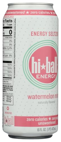 HIBALL ENERGY WATERMELON MINT SPARKLING ENERGY WATER, 16 FZ