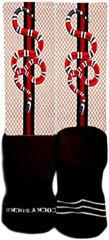 GG Snake Inspired Supreme Print Designer Drip Fashion Socks
