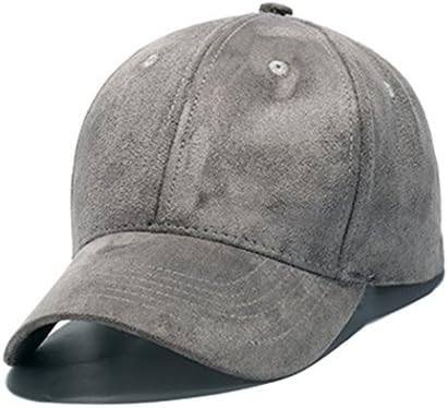 Stylish Unisex Baseball Cap Solid Color Suede Adjustable Plain Hat (Dark Gray)