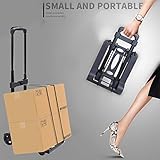 Luggage Cart Folding Compact Lightweight Utility Cart for Luggage/Personal/Travel/Auto/Moving and Office Use Portable Fold Up Hand Cart