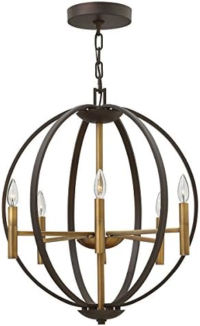Elstead HK/EUCLID/6P Euclid 6 Light Ceiling Pendant Chandelier Light In Spanish Bronze