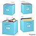 Royexe - Storage Cubes - (Set Of 6) Storage Baskets | Features Dual Handles & Label Window with 10 Label Cards | Cube Storage Bins | Foldable Fabric Closet Shelf Organizer (Blue)