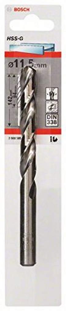 Bosch Professional 1x Metal drill bits HSS-G DIN 338 (for metal, Ø 11.5 x 94 x 142 mm, Accessory Drill Driver)
