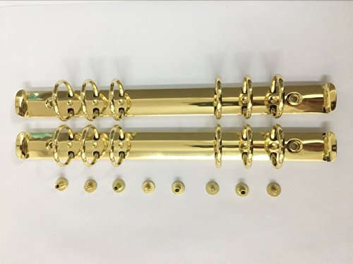 MultiBey Gold Planner Binder Rings, Planner 6 Rings, A5/ A6 Loose Leaf Round Rings Only for Agenda, Pack of 2 (A5 1-Inch)