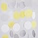 Chloe Elizabeth Circle Dots Paper Party Garland Streamer Backdrop (10 Feet Long) - Yellow, Gray, White