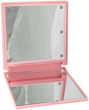 Chase Cosmetics Portable Cosmetic Handheld LED Vanity Makeup Mirror (Light Pink)