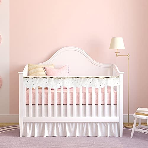 VGOODALL White Glitter Tulle Ribbon Sparkling Tulle Rolls, 5 Yard Mesh lace Ribbon for Wedding Decoration Gift Wrapping Tutu Skirt DIY Arts and Crafts