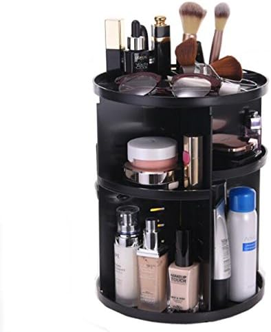 Makeup Organizer 360 Rotating Cosmetics Storage Box DIY Adjustable Large Capacity Make Up Display Case Vanity Countertop Holder for Creams Jewelry Lipsticks Brushes Bathroom Accessories