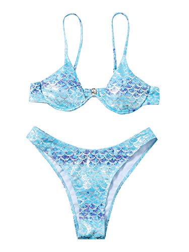 Verdusa Women's Sexy Triangle Bathing Two Pieces Swimsuit Bikini Set