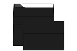 RINRDA 4x6 Envelopes For Invitation,A6 Black envelope 4.75 x 6.5 inch, Black 4X6 Envelopes for A6 cards,Self Seal envelopes for weddings, greeting cards,baby shower,photos,birthday (Black)