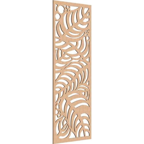 33 3/8"W x 84 3/8"H x 3/8"T Mills Decorative Fretwork Wood Wall Panels, Hickory