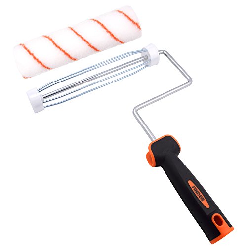 Finder Premium 9 inch Paint Roller Brush Kit 8 pcs Home Painting Supplies include House Painting Tray, Roller Frame, Paint Roller Covers and Paint Brushe, Interior Paint Brushes