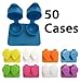 Contact Lenses Cases Flat Ribbed Extra Deep Well - Assorted, 50 Pack Mix
