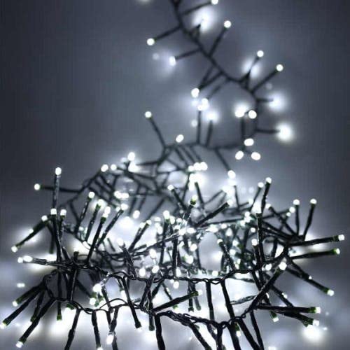 Noma 480 LED Cluster Christmas Tree Lights : Green Cable : Multifunction : Plug-in with Timer : Bright White : 4921721